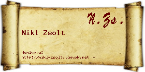 Nikl Zsolt névjegykártya